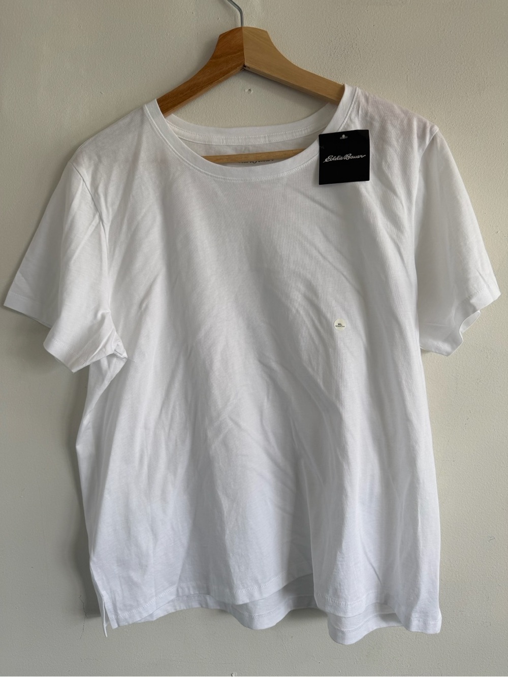 Eddie Bauer White Short Sleeve Crew Tee with Small Logo